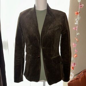 J. Crew Olive Corduroy Blazer